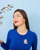 Winter White Tiger Brooch