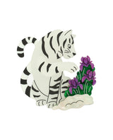 Winter White Tiger Brooch