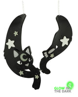 Wrap Around Starry Cat Necklace -Glow In The Dark-