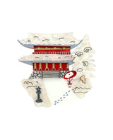 Yuki Snowy Japanese Temple Brooch