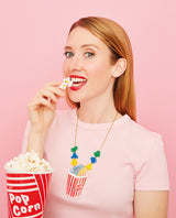 Yummy Rainbow Popcorn Necklace