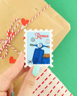 Zipping Trough Rome on the Motorino Stamp Brooch