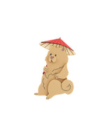 A Little Chow Chow Parasol Stroll Brooch
