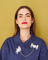 Astronaut Spacewalk Mission Brooch Set