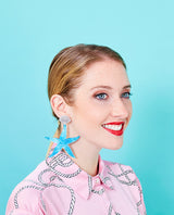 Blue Starfish Earrings