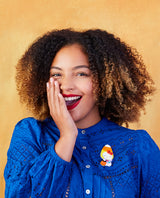 Candy corn costume Hello Kitty brooch