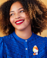 Candy corn costume Hello Kitty brooch