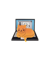Cat on my laptop! Brooch