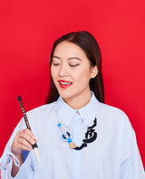 Chinese Ink and Brush Necklace