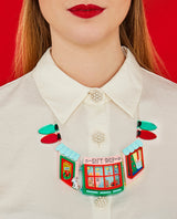 Christmas Window Shopping statement Necklace