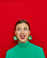 Christmas wreath Hello Kitty Earrings