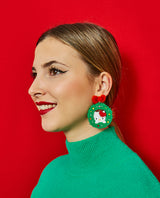 Christmas wreath Hello Kitty Earrings
