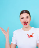 Crab’s got my Finger! Statement Brooch -interactive-