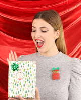 Dog-playing-in-Gift-box-brooch--interactive--Christmas-2020-la-vidriola-product