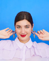 Dusty Halloween Night Moths Earrings