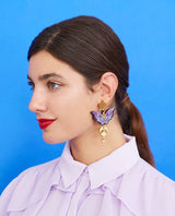 Dusty Halloween Night Moths Earrings