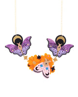 Dusty Halloween Night Moths Necklace