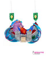 Fantasy Castle Dragon Attack statement Necklace