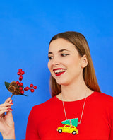 Festive Christmas Tree Car Necklace