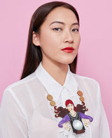 Fortune Teller Reads The Crystal Ball Statement Necklace -interactive-