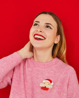 Ho-Ho-Home Made Santa Muffin Brooch
