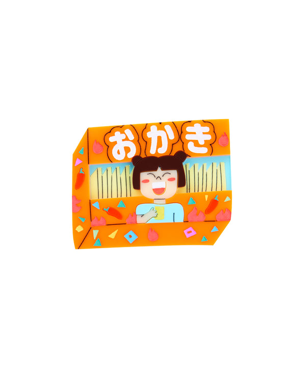 Hot Spicy Rice Crackers! Brooch
