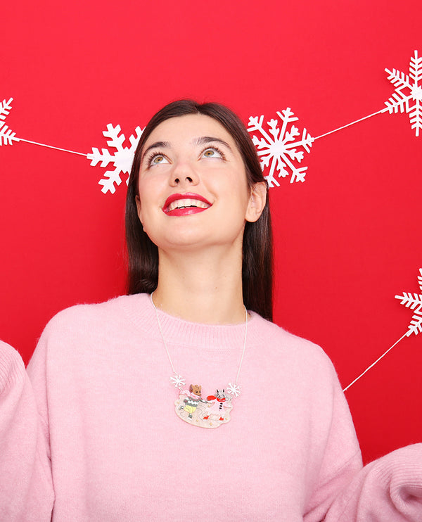 Ice Skating in a Winter Wonderland Necklace