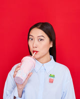 Kawaii Boba Tea Animals Brooch -interactive-