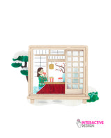 Konnichiwa! Japanese Christmas Home Brooch -interactive-