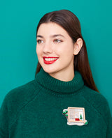 Konnichiwa! Japanese Christmas Home Brooch -interactive-
