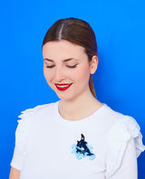Majestic Orca Whale Brooch