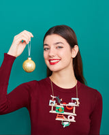 Me-Ow-Ho-Ho Happy Cat Tree Statement Necklace