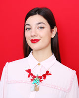 Meow! Cat Kiss Under the Mistletoe Necklace
