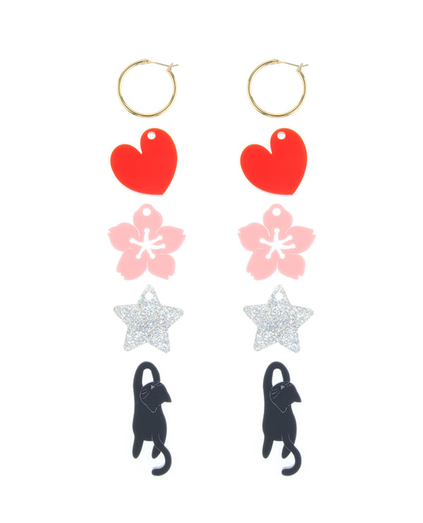 Mix and Match Charm Hoop Earrings