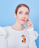 Oh no! There’s snow on my head! Brooch