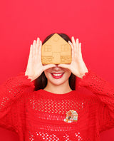 Open The Gingerbread House And… Brooch -interactive-