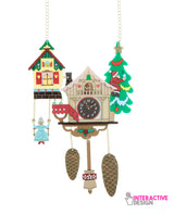Peek-a-boo! Cu-ckoo Clock Statement Necklace -interactive-
