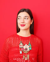 Peek-a-boo! Cu-ckoo Clock Statement Necklace -interactive-