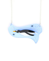 Penguin-Joe-pendant-la-vidriola-plastic-jewellery-wild-under-the-sea-detail