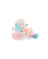 Poodle Phone Gossip Brooch