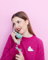 Poodle Phone Gossip Brooch