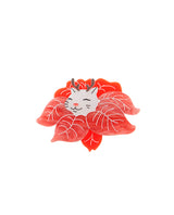 Pretty Poinsettia Cat Brooch