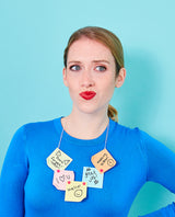 Reminder Notes statement Necklace