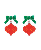 Retro Jolly Christmas Ornament Earrings