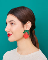 Retro Jolly Christmas Ornament Earrings