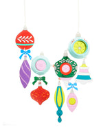 Retro Jolly Christmas Ornaments Statement Necklace