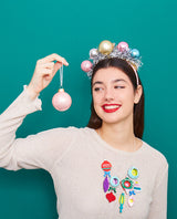 Retro Jolly Christmas Ornaments Statement Necklace