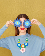 Scandinavian Folk Flower Statement Necklace
