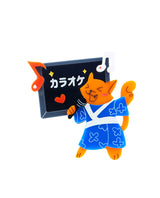 Singing Cat Karaoke Box Brooch