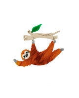 Sleepy Sloth Says Hello! Brooch